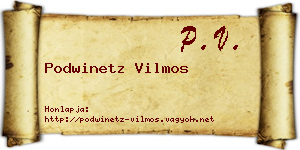 Podwinetz Vilmos névjegykártya