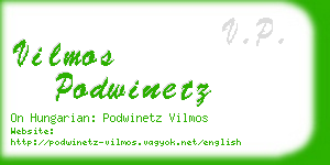 vilmos podwinetz business card
